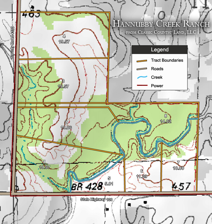 Hannubby Creek satellite plat map