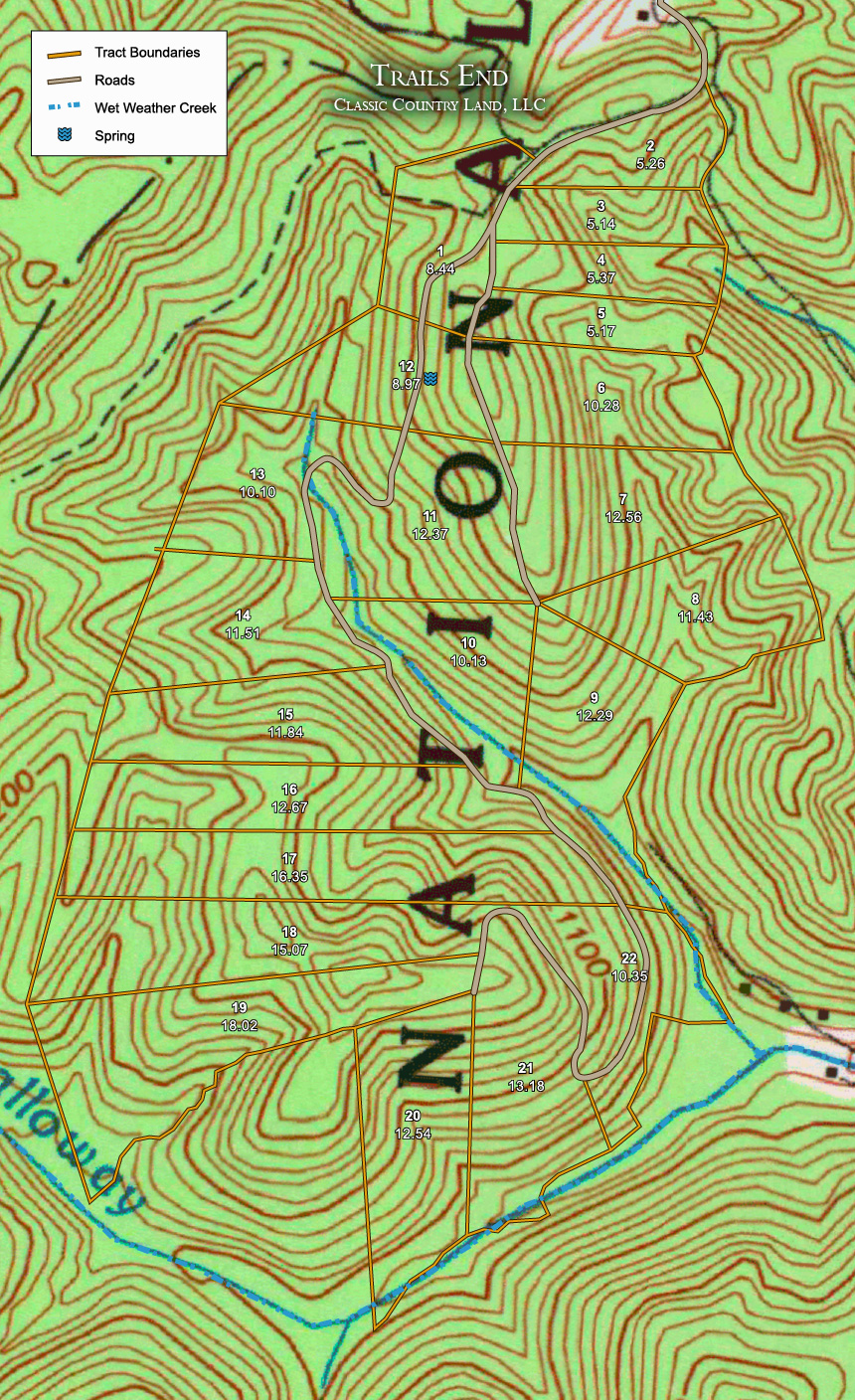 Trails End topographic plat map