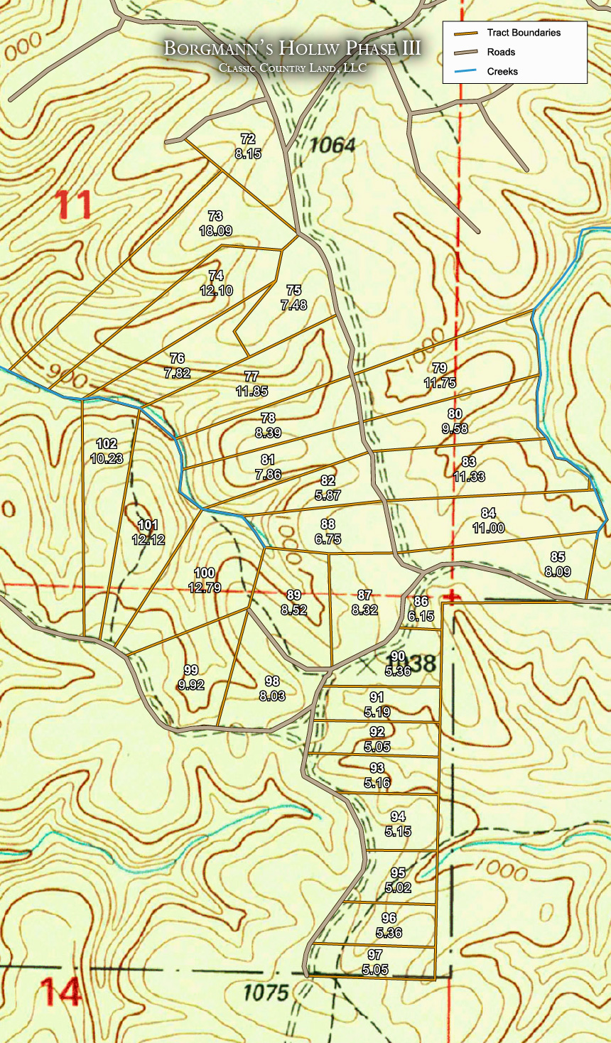 Borgmann’s Hollow Phase III topographic plat map