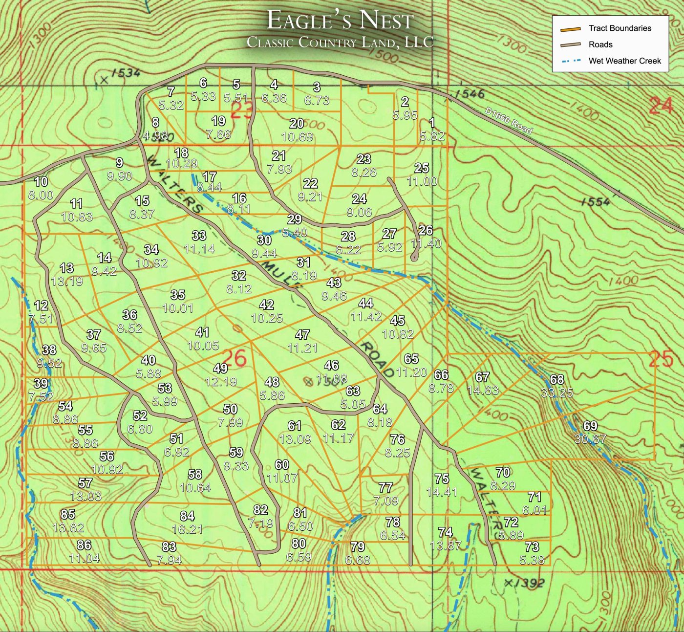 Eagle’s Nest topographic plat map