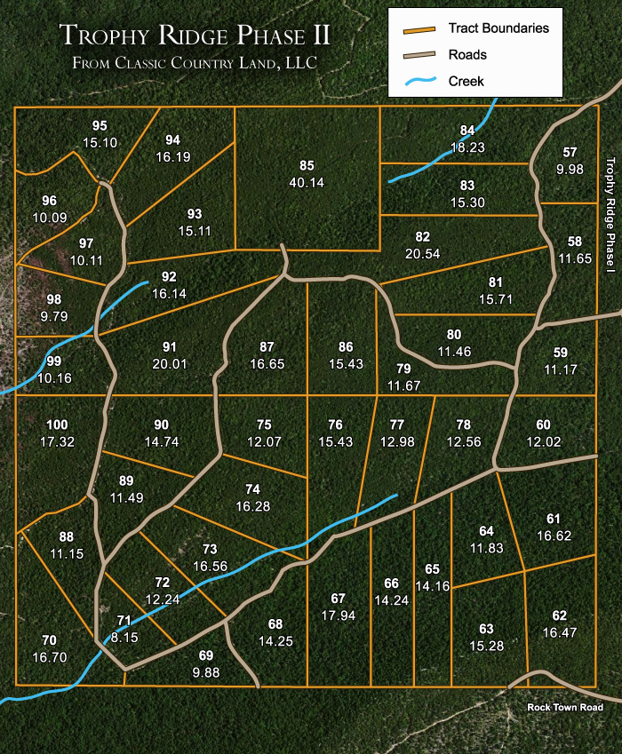 Trophy Ridge Phase II satellite plat map