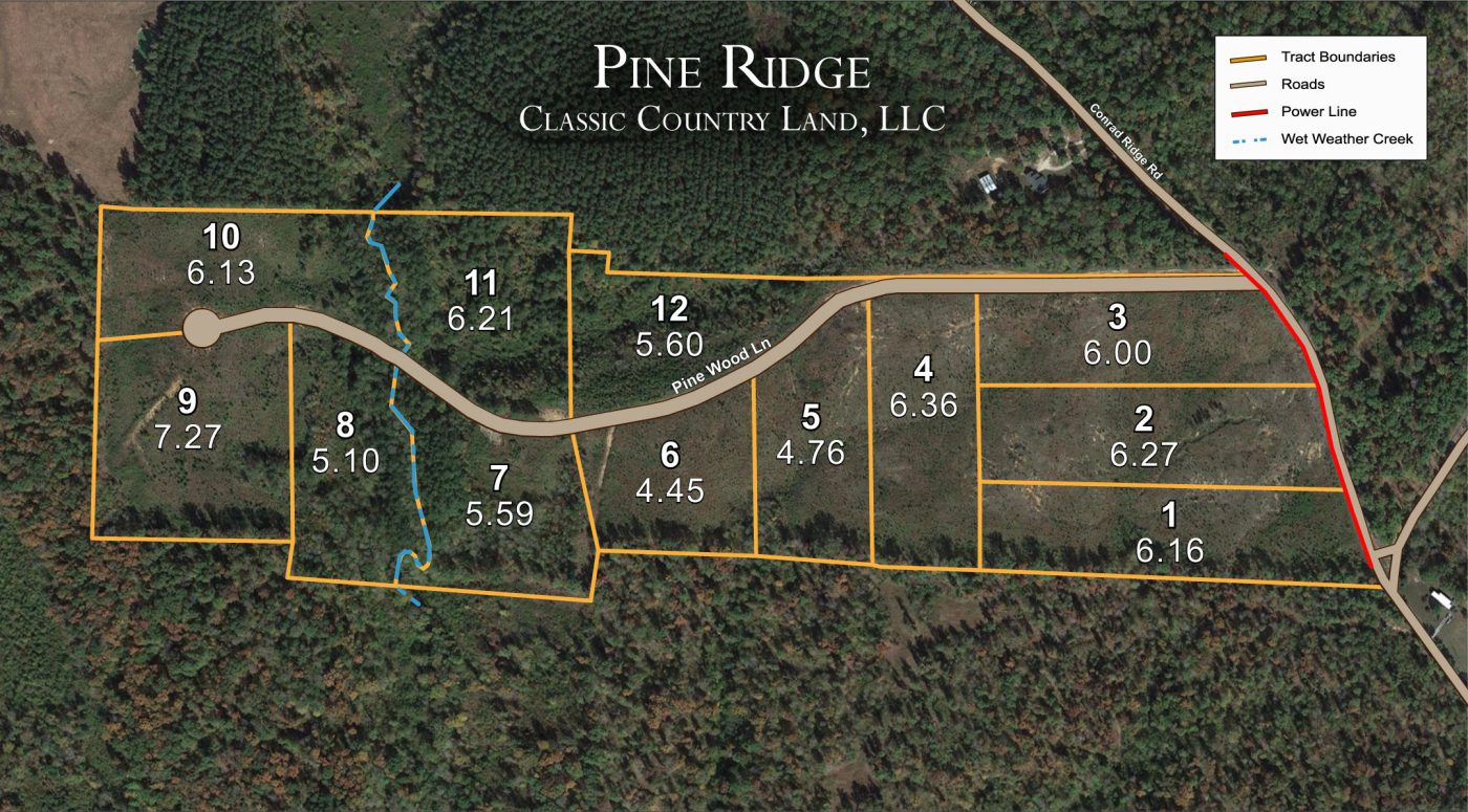 Pine Ridge satellite plat map