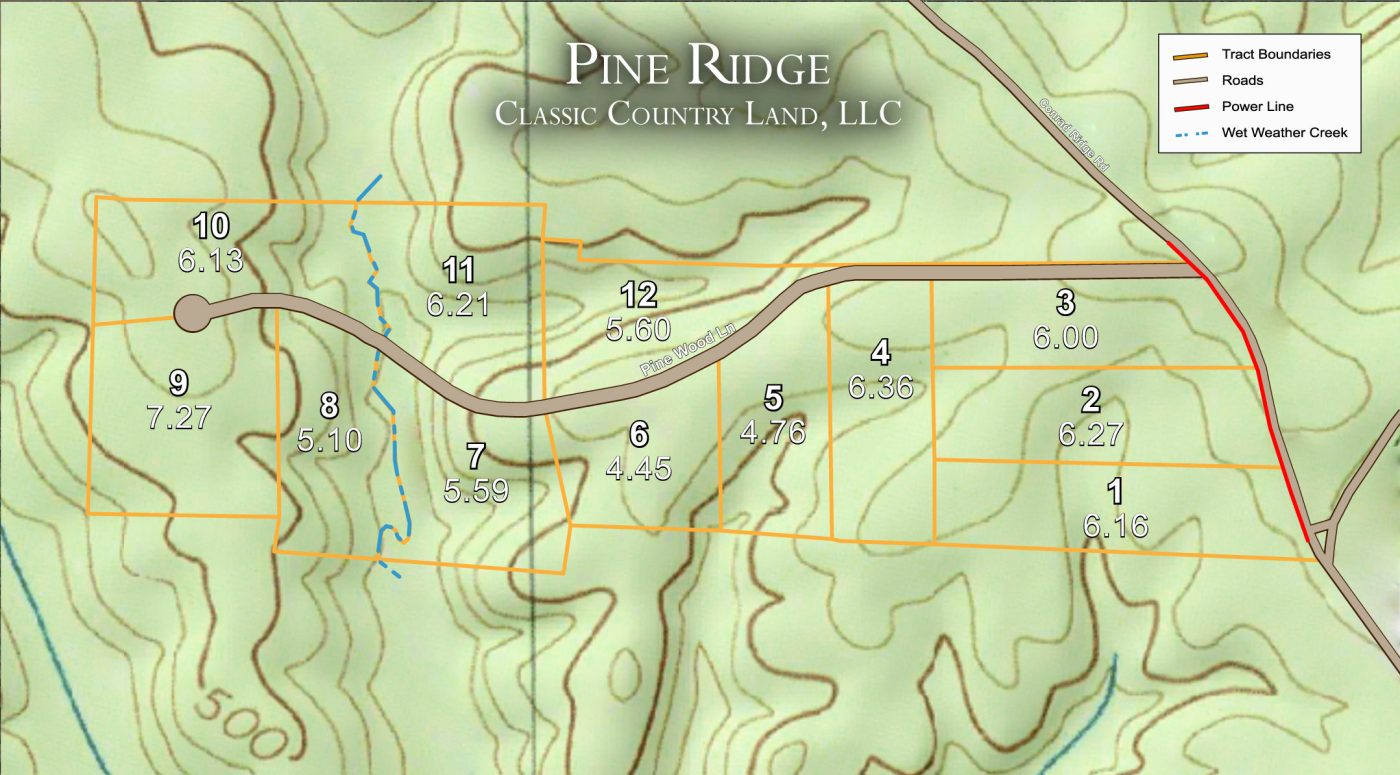 Pine Ridge topographic plat map