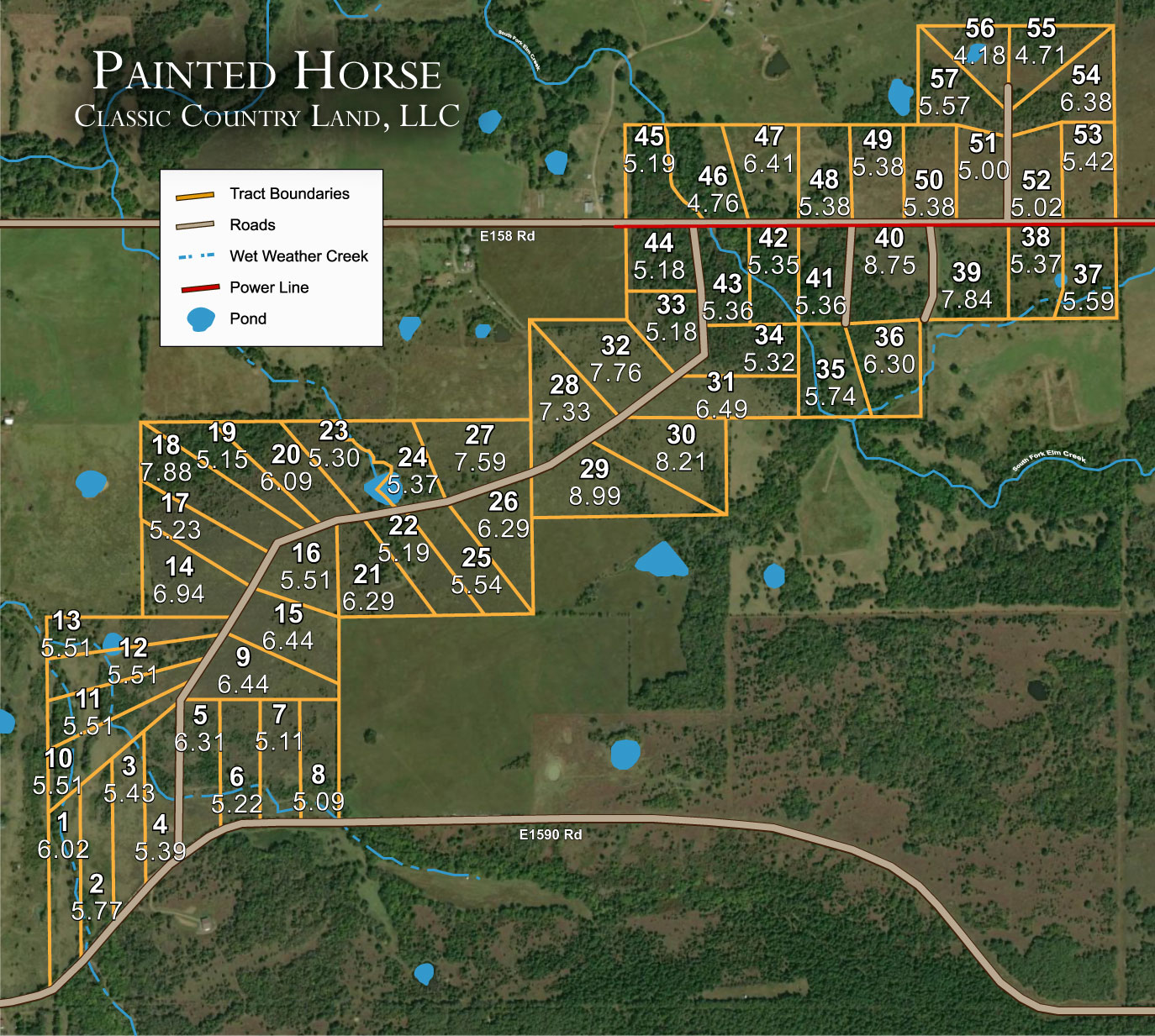 Painted Horse satellite plat map