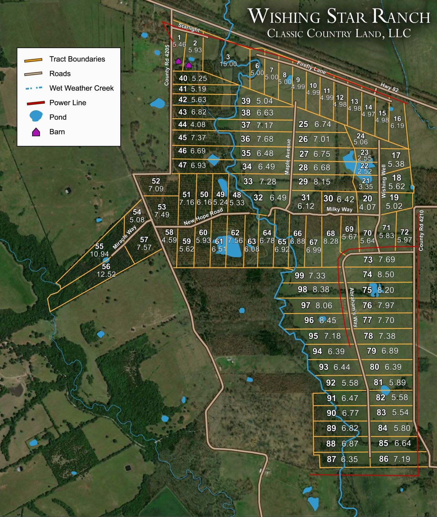 Wishing Star Ranch satellite plat map