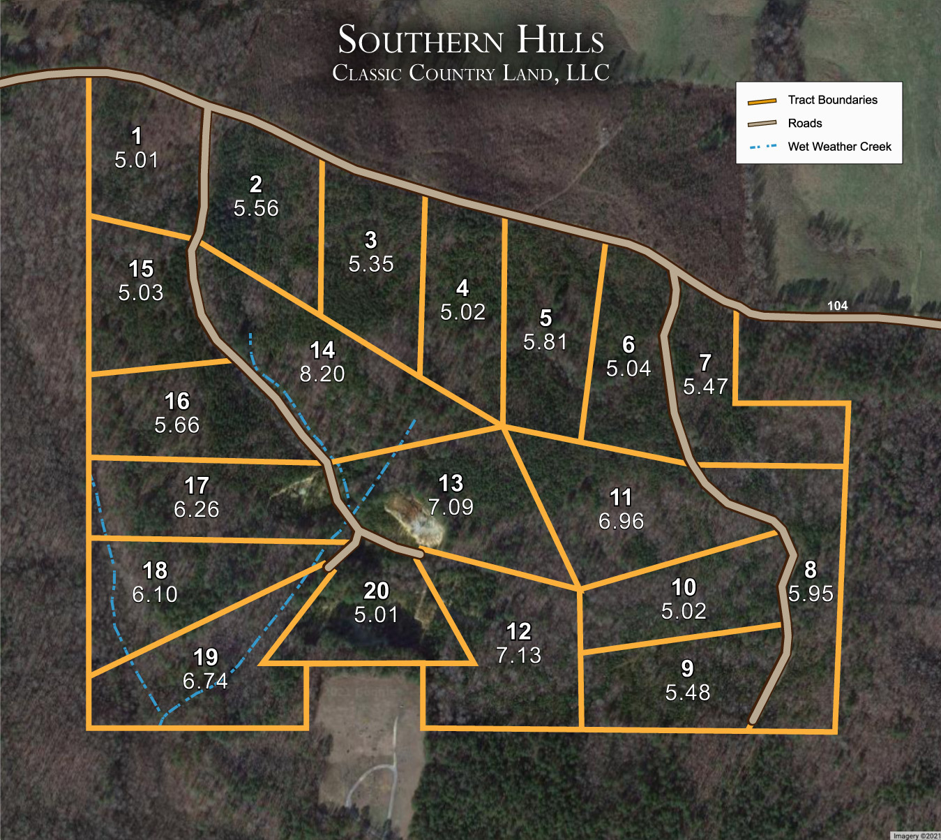 Southern Hills satellite plat map