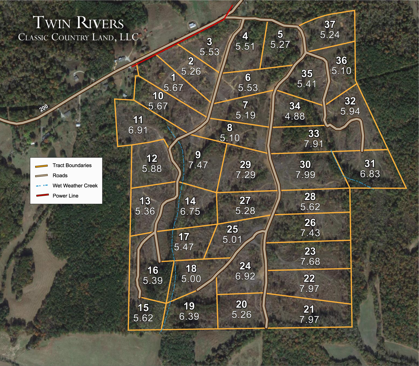 Twin Rivers satellite plat map