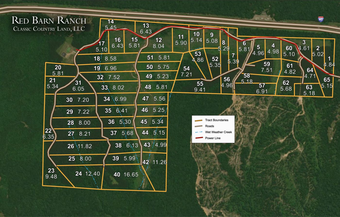 Red Barn Ranch satellite plat map