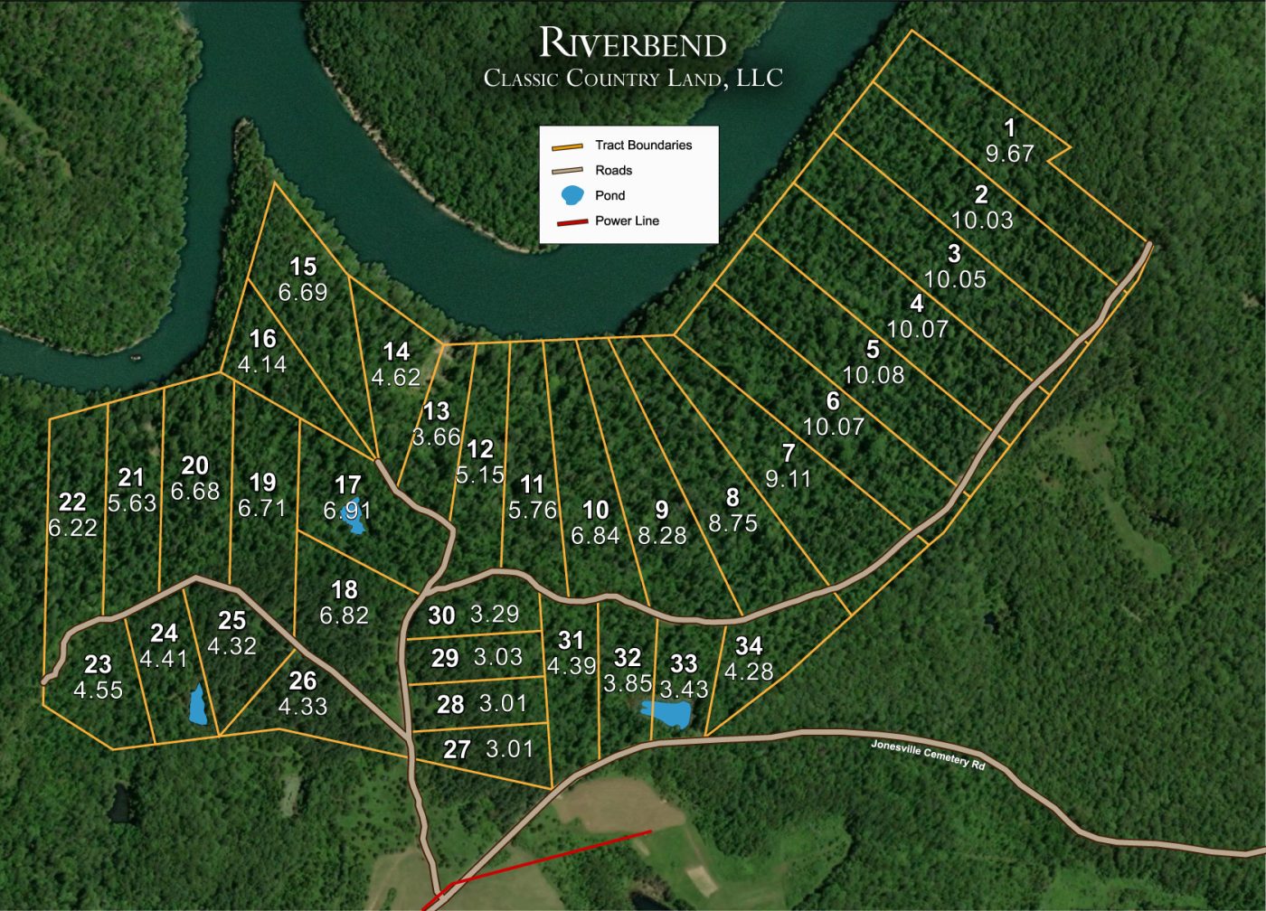 Riverbend satellite plat map