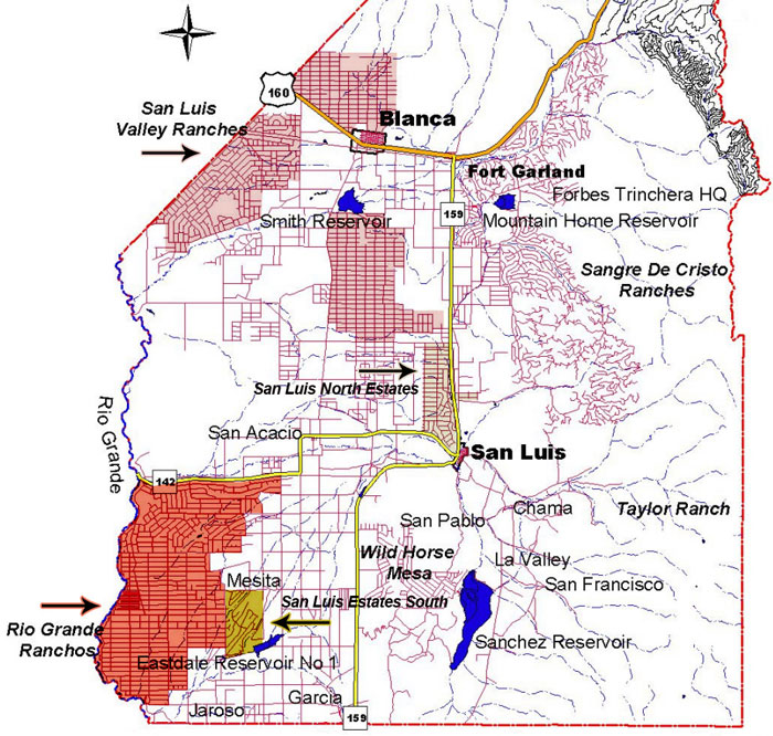 Rio Grande Ranchos satellite plat map