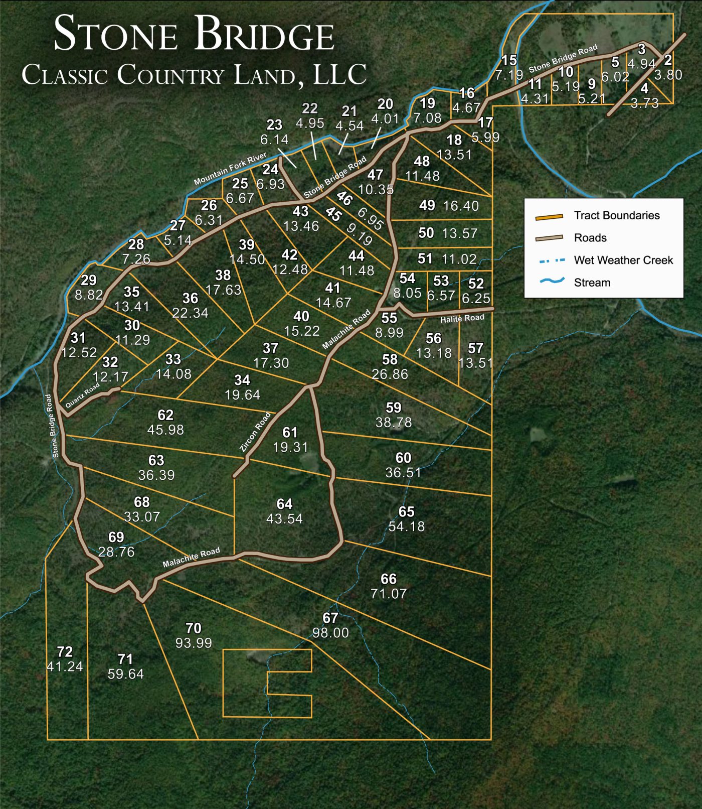 Stone Bridge Phase I satellite plat map