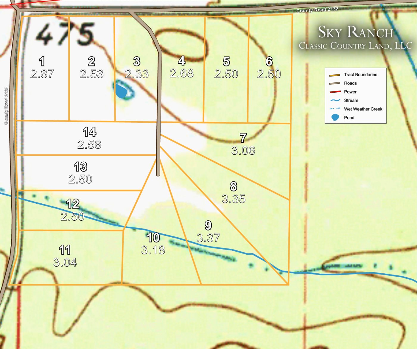 Sky Ranch topographic plat map