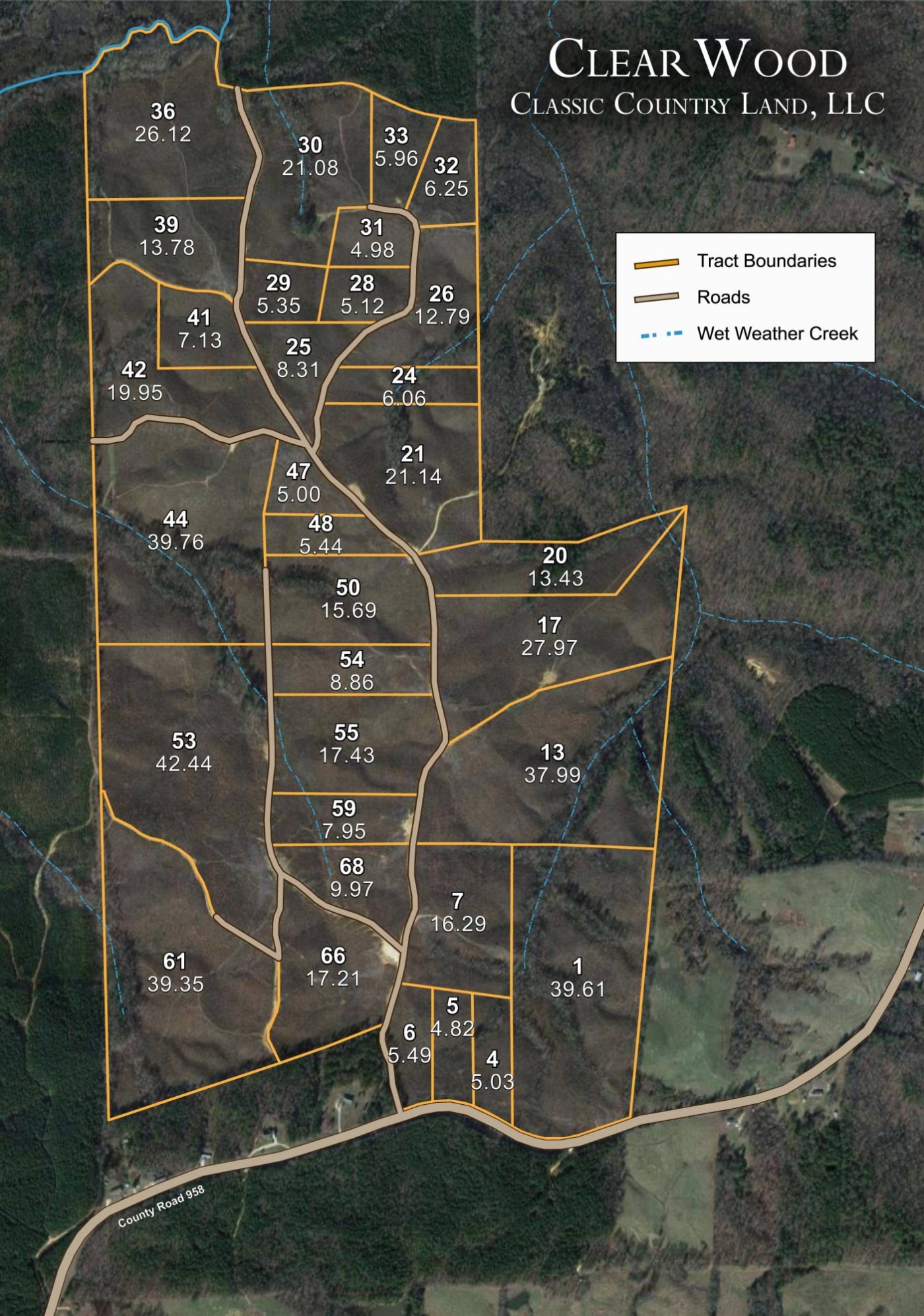 Clear Wood satellite plat map