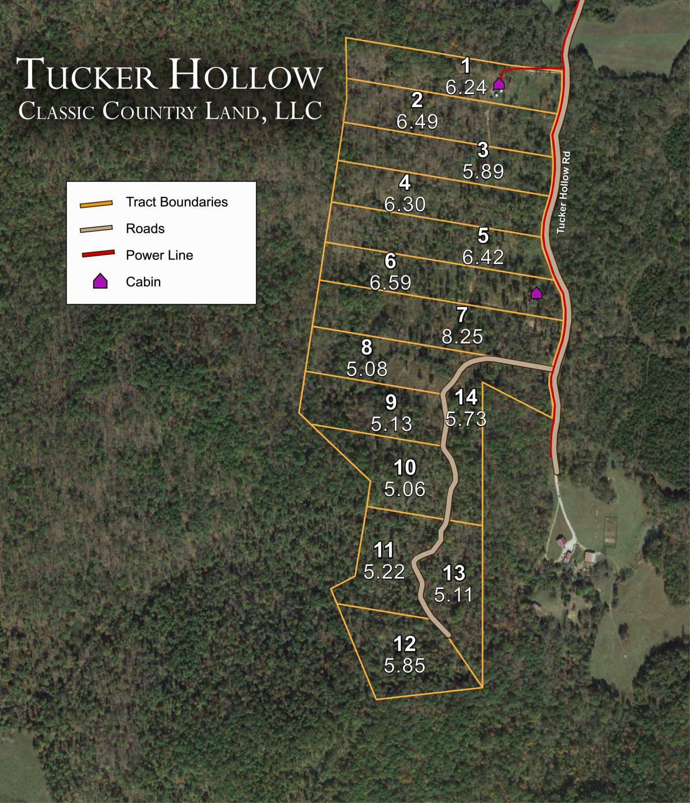 Tucker Hollow satellite plat map