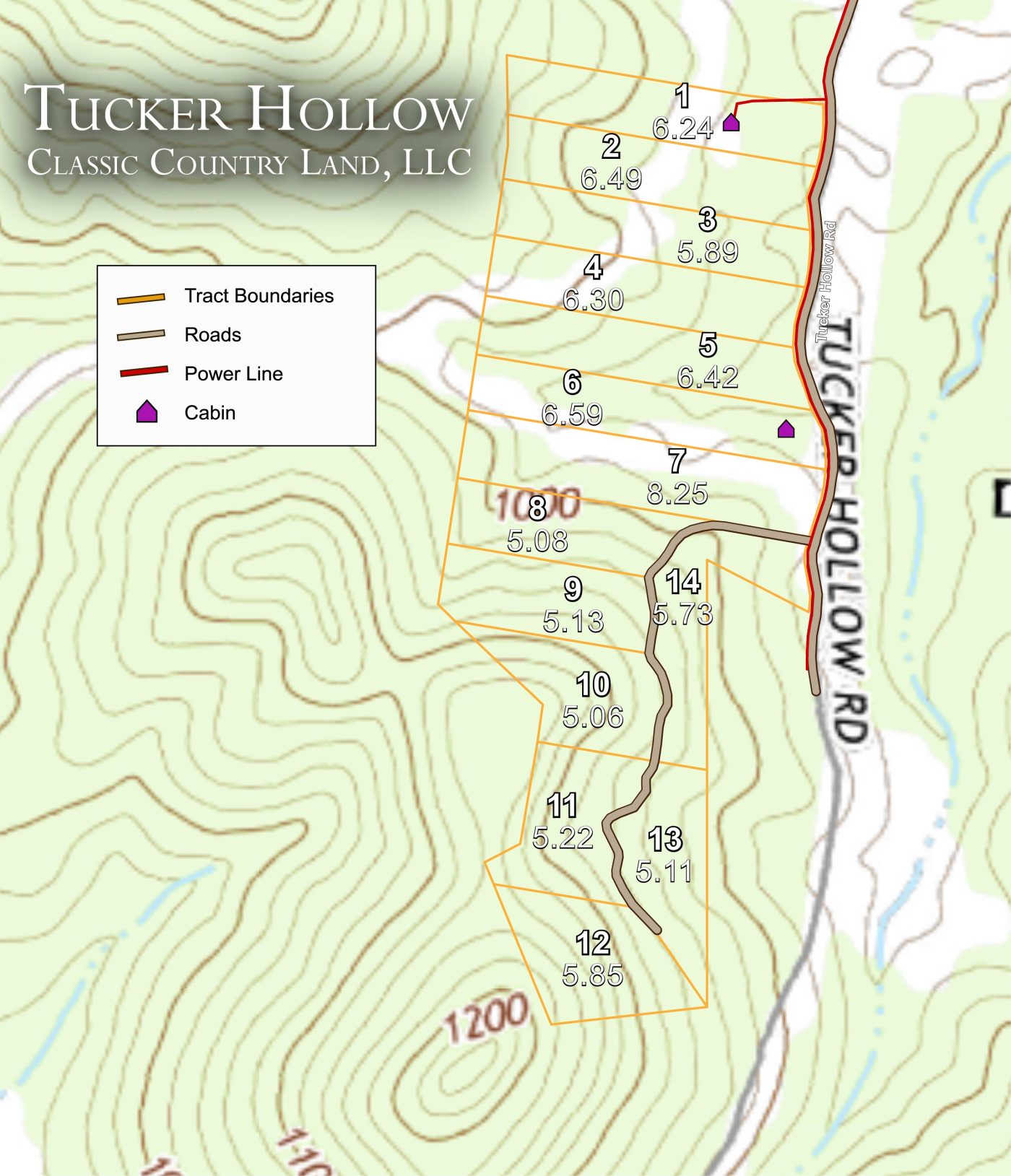 Tucker Hollow topographic plat map