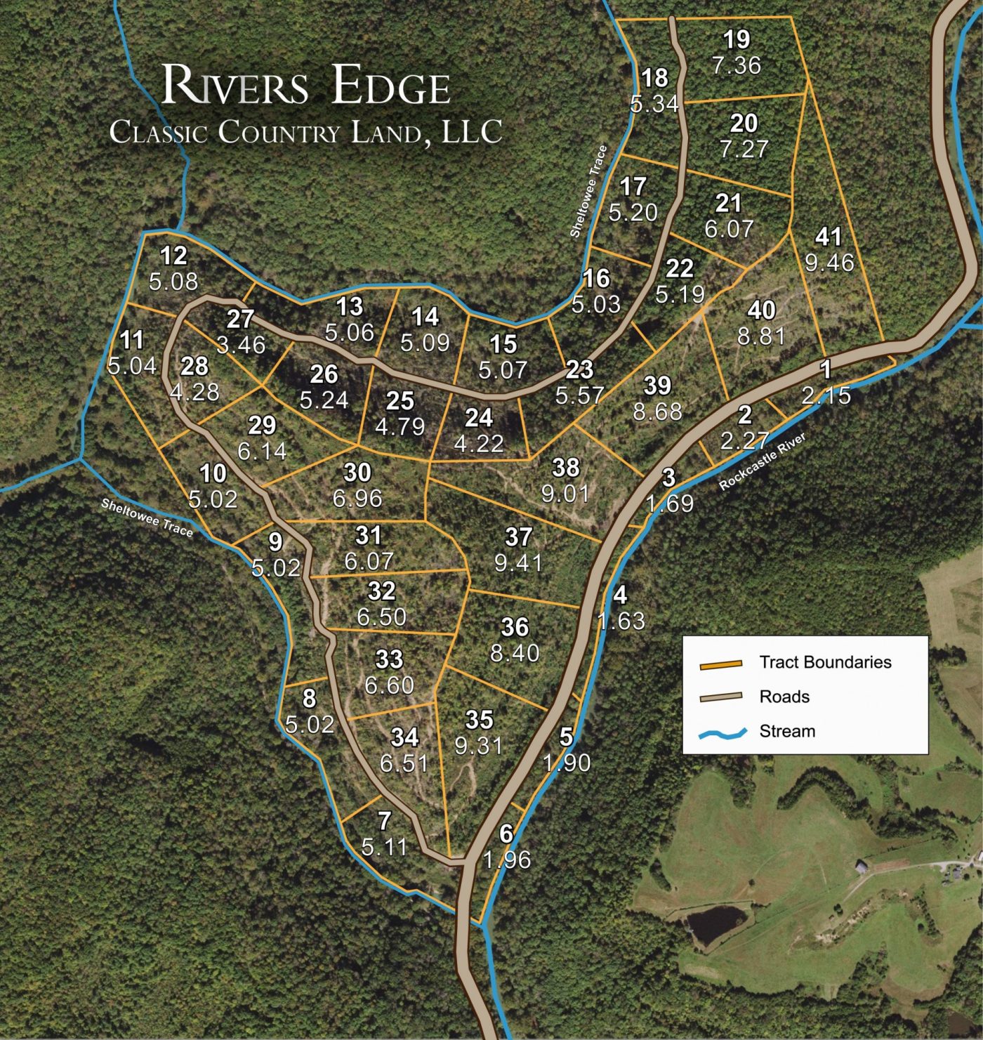 River’s Edge satellite plat map