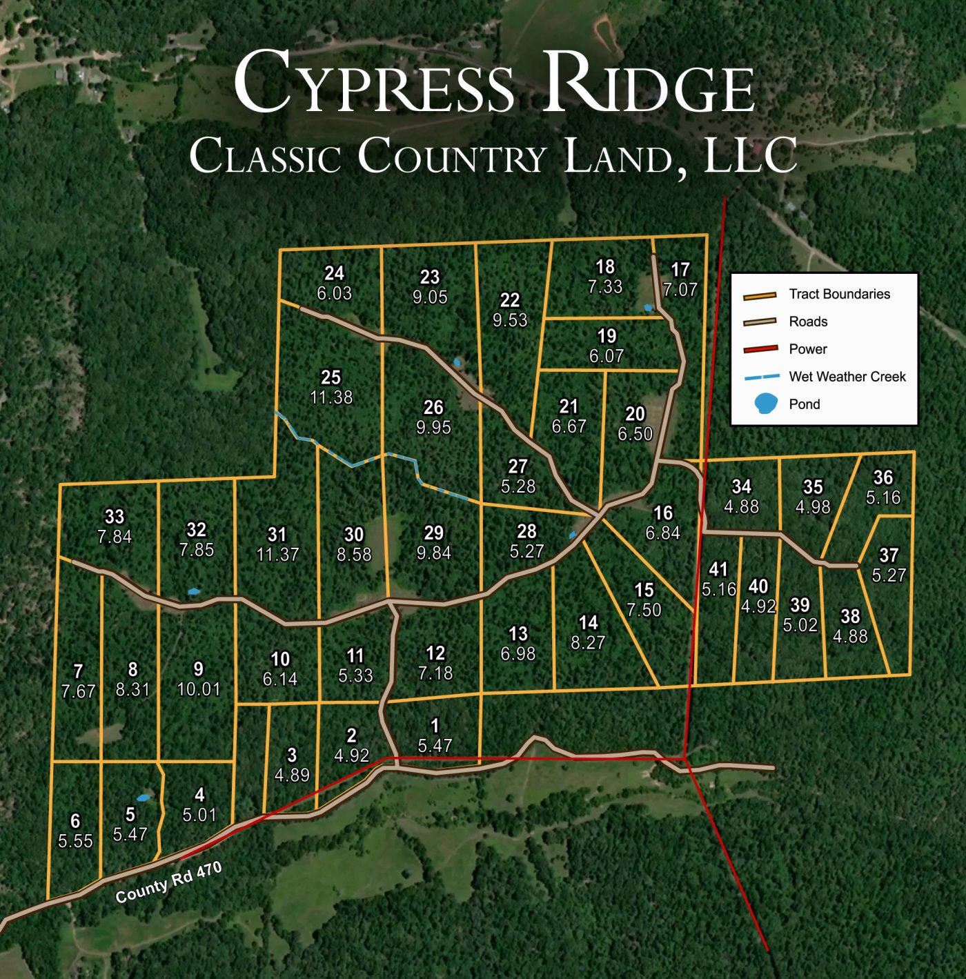 Cypress Ridge satellite plat map