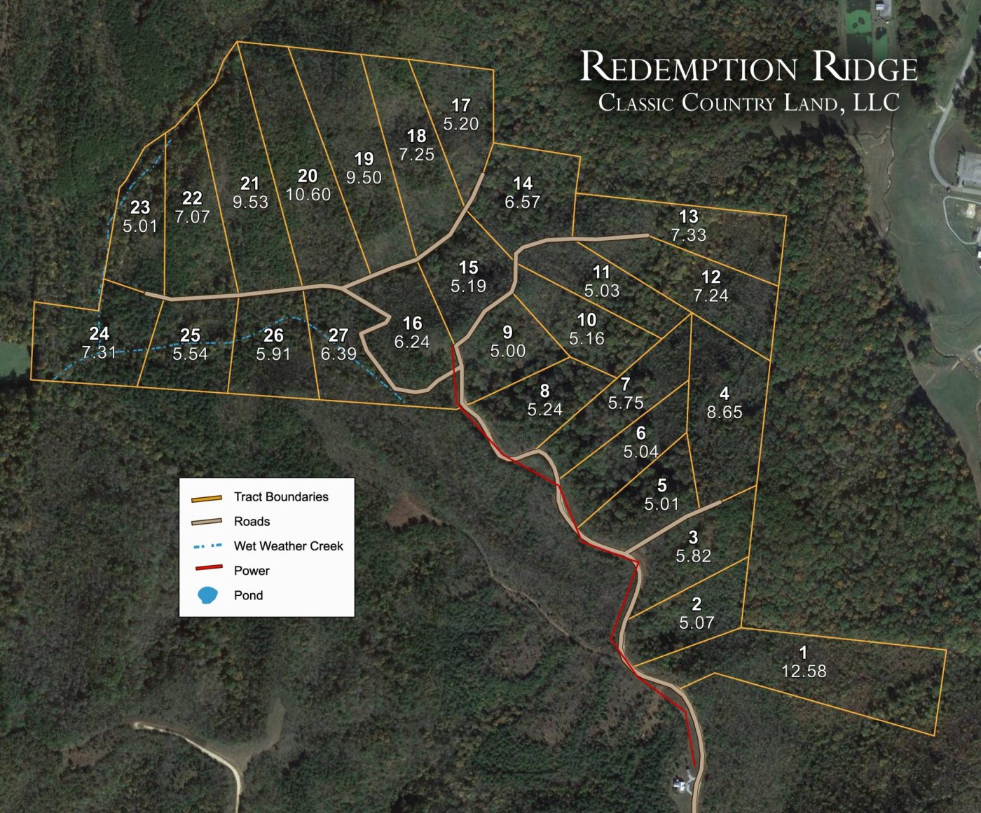 Redemption Ridge satellite plat map