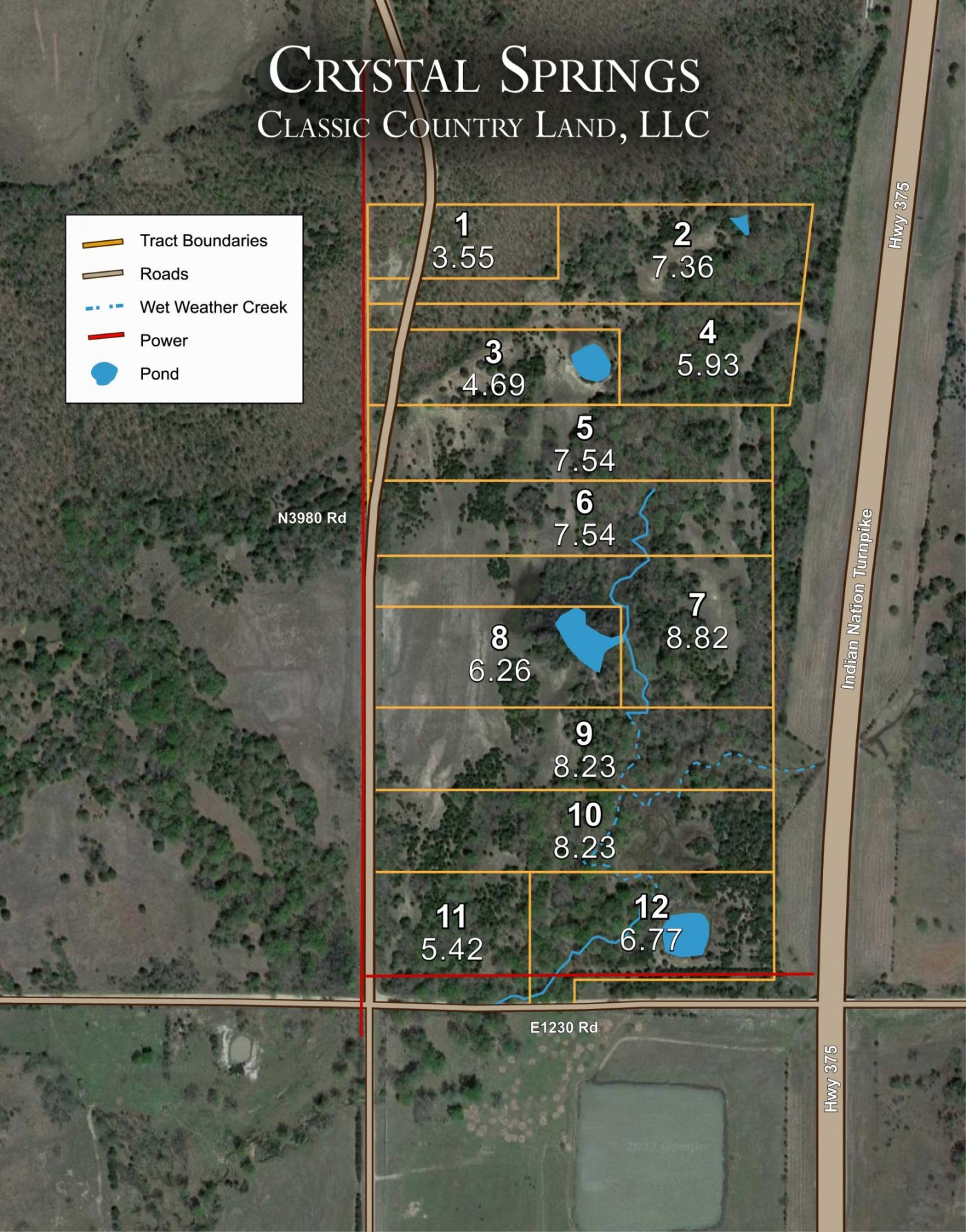 Crystal Springs satellite plat map