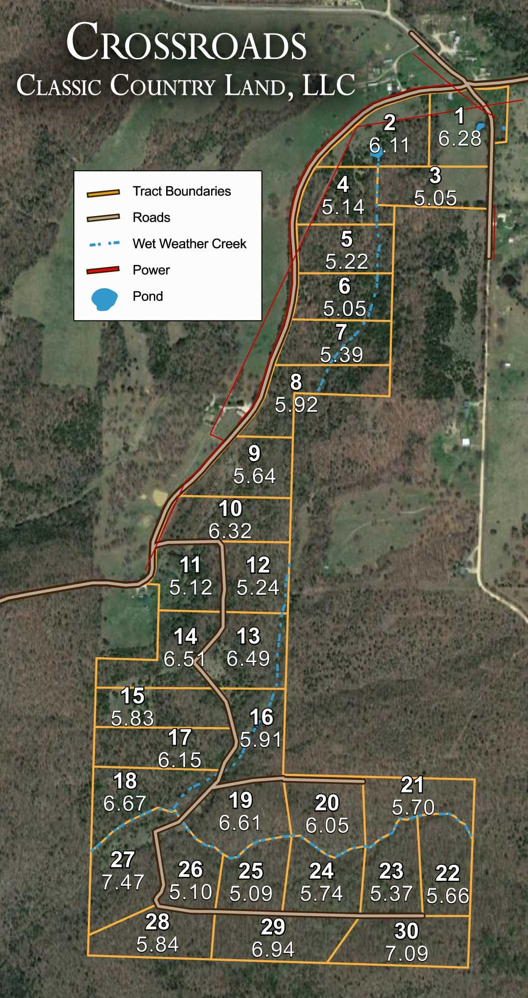 Crossroads satellite plat map