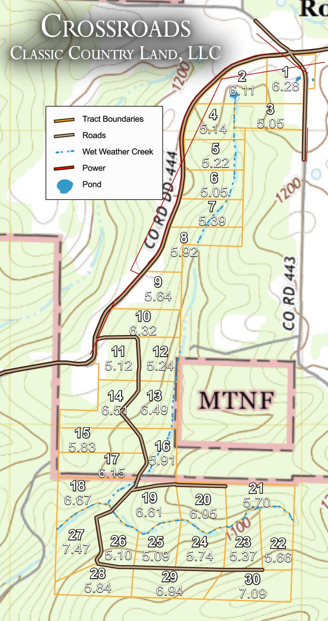 Crossroads topographic plat map