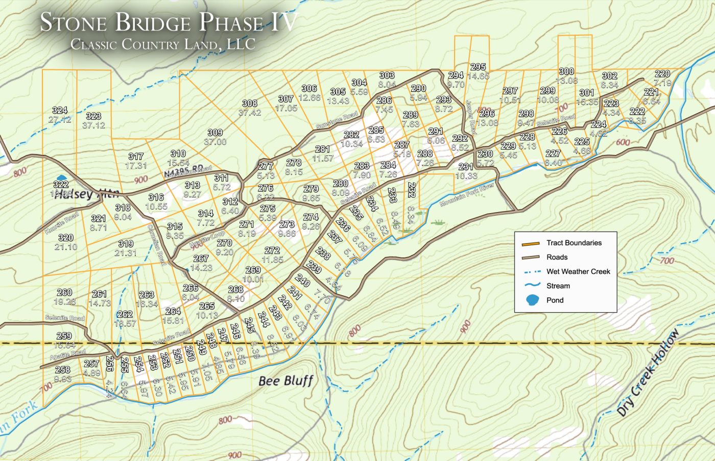 Stone Bridge Phase IV topographic plat map