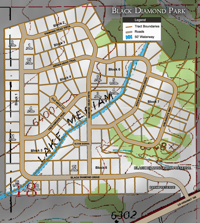 Black Diamond Park topographic plat map