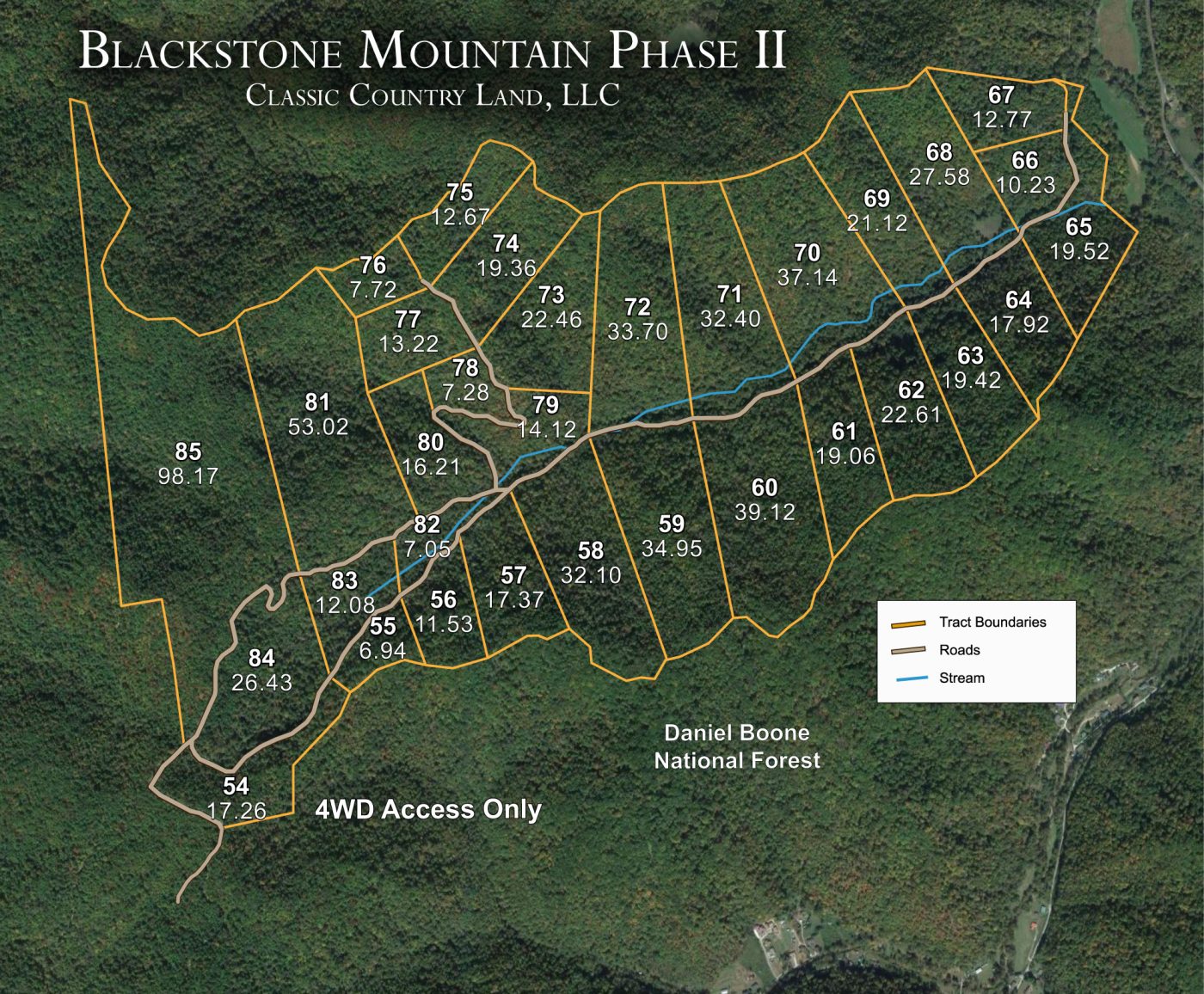 Blackstone Mountain Phase II satellite plat map