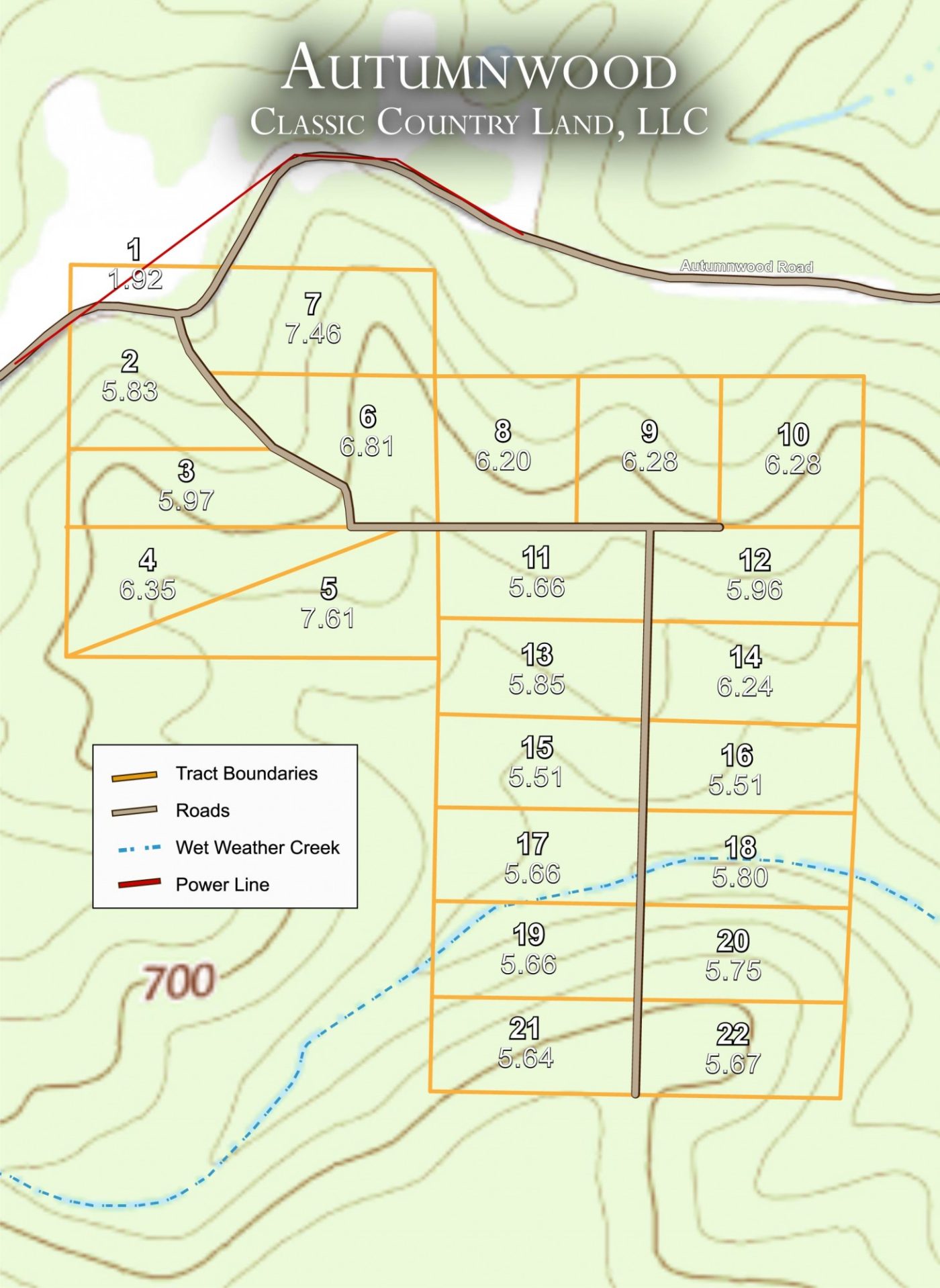 Autumnwood topographic plat map