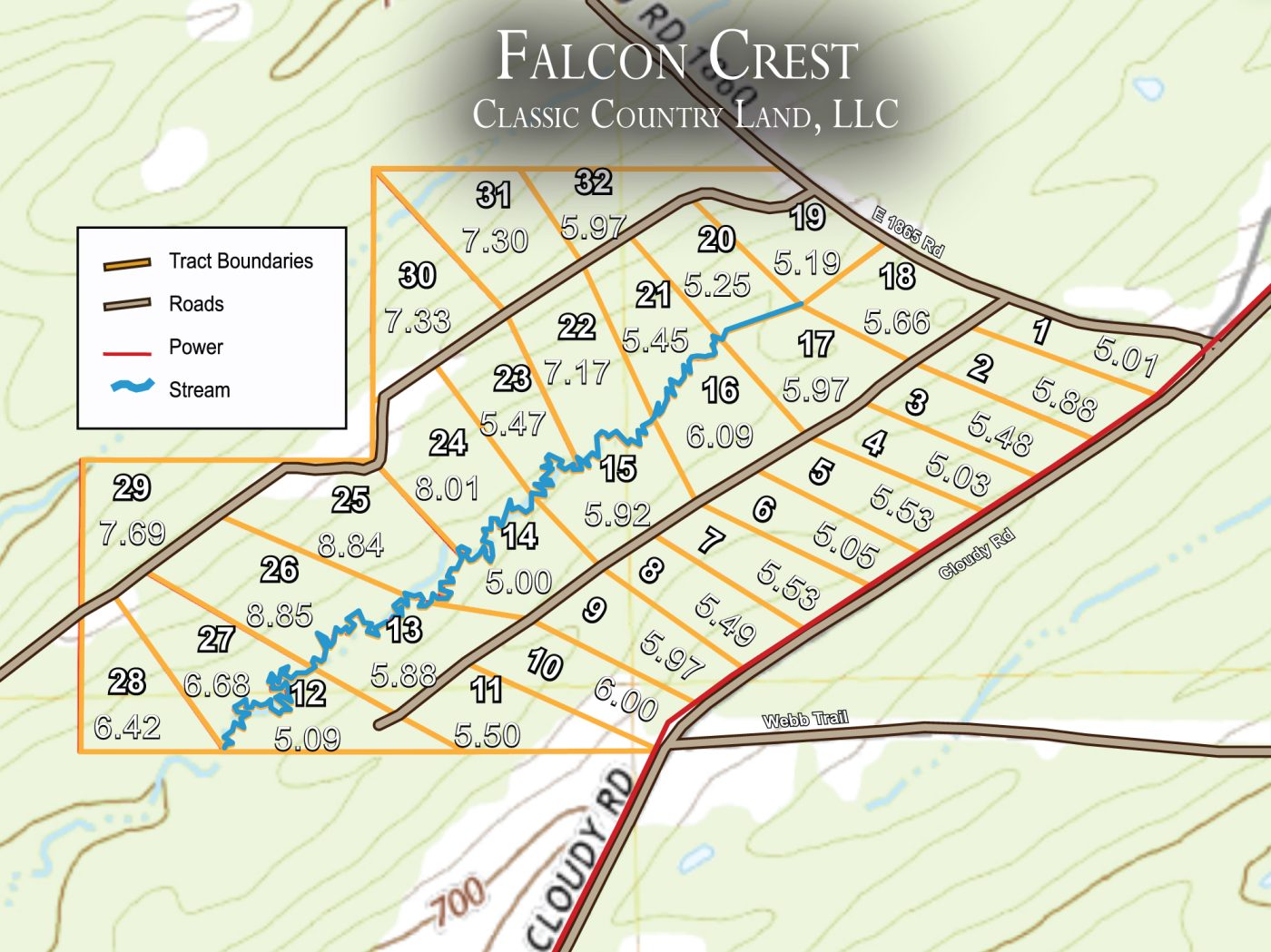 Falcon Crest topographic plat map