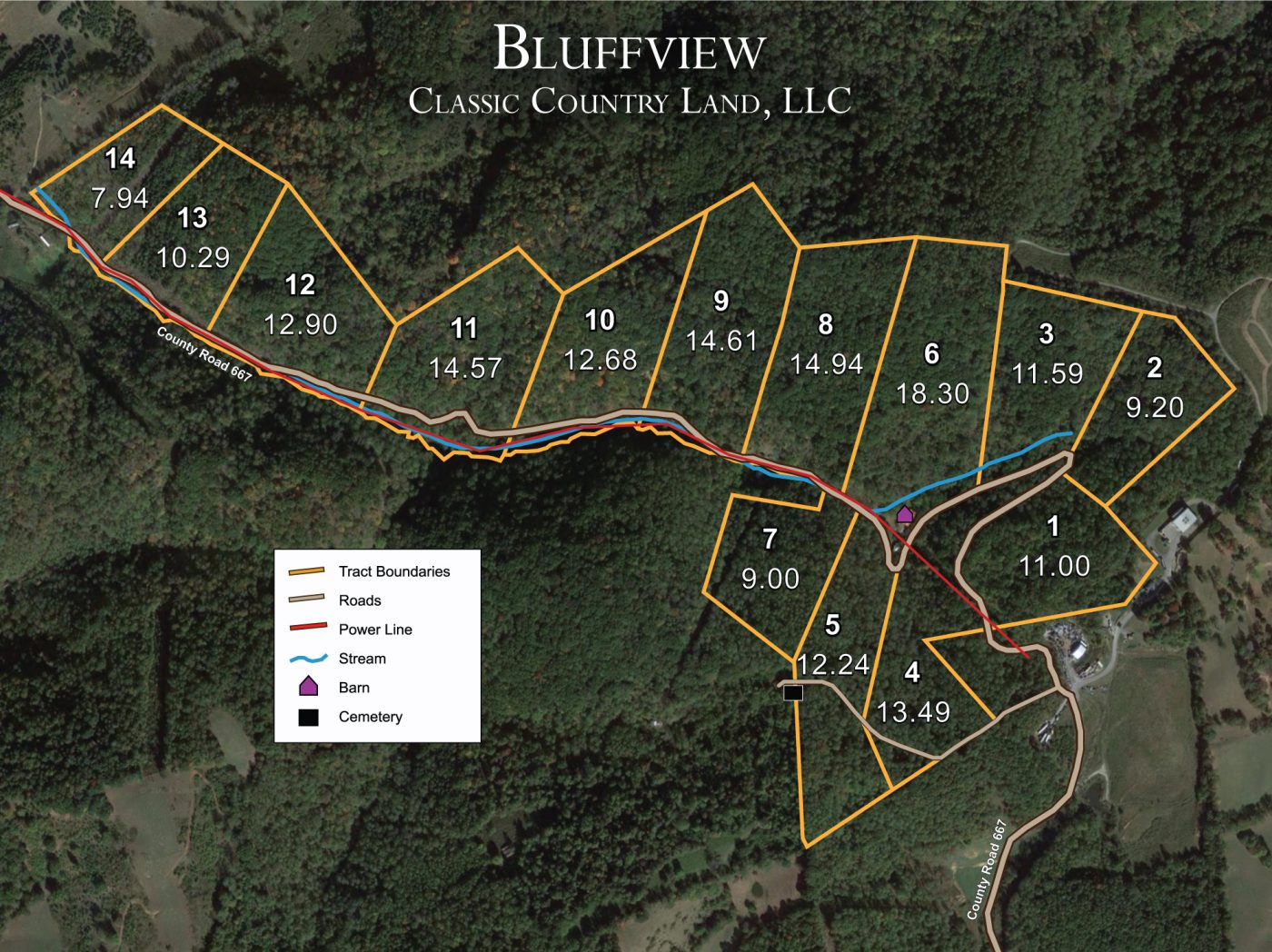 Bluffview satellite plat map