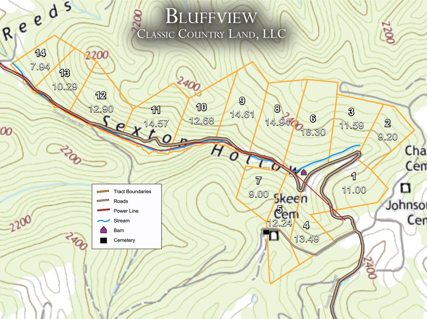 Bluffview topographic plat map