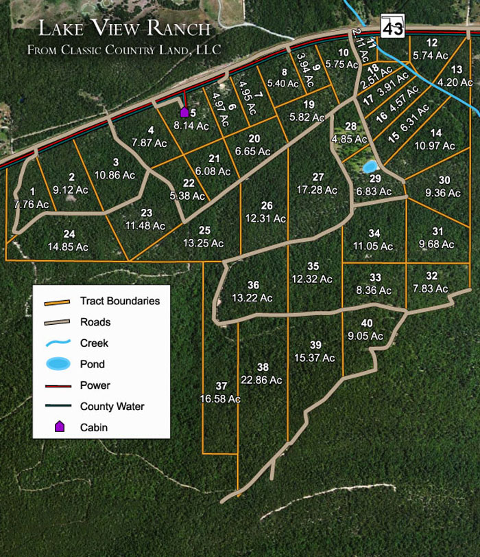 Lake View Ranch satellite plat map