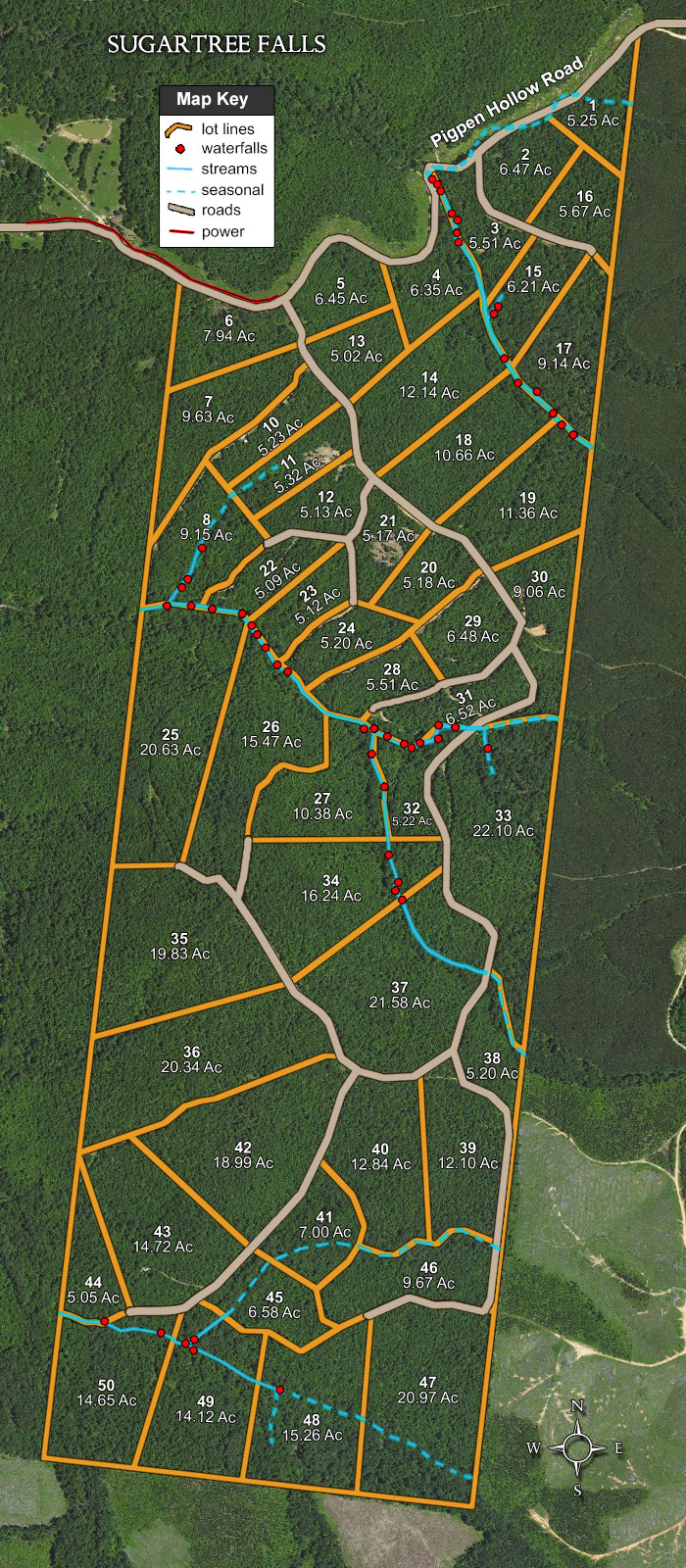 Sugartree Falls satellite plat map