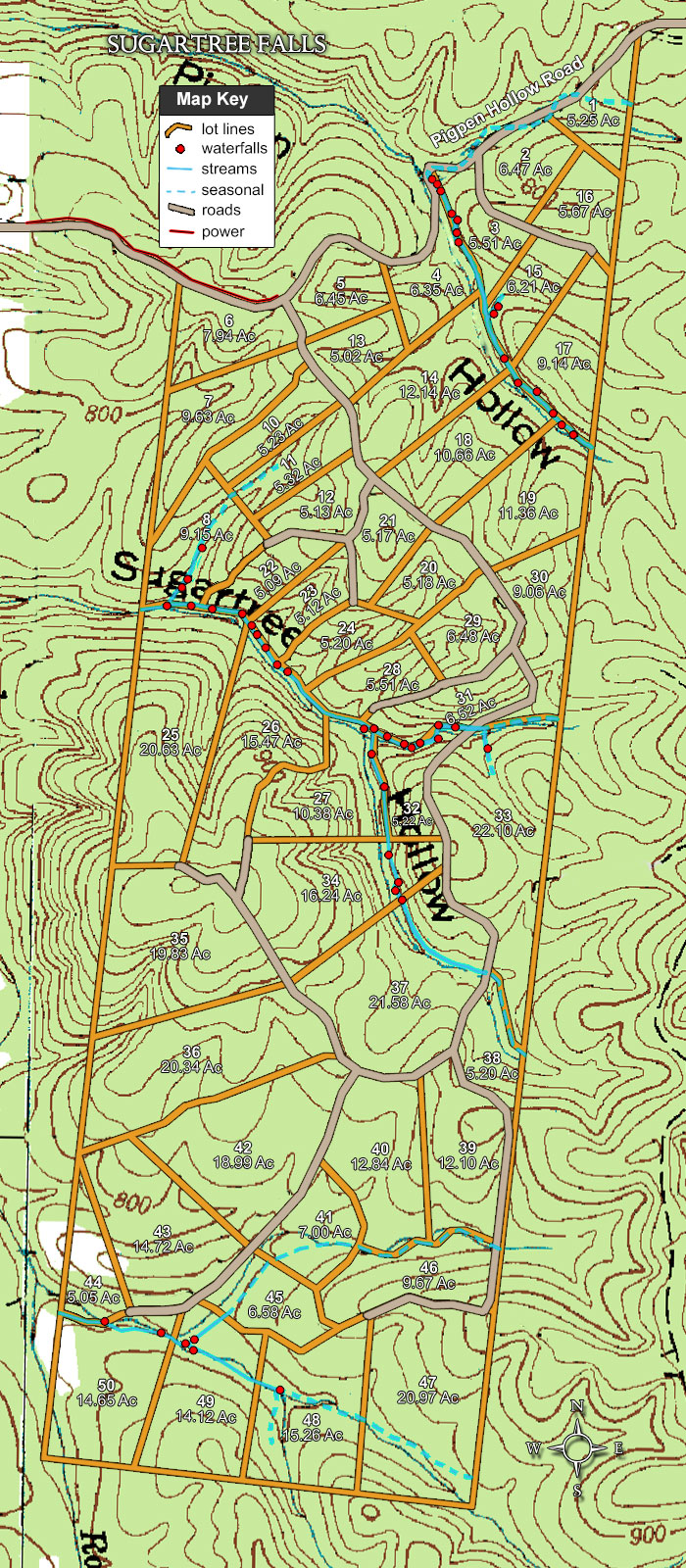 Sugartree Falls topographic plat map