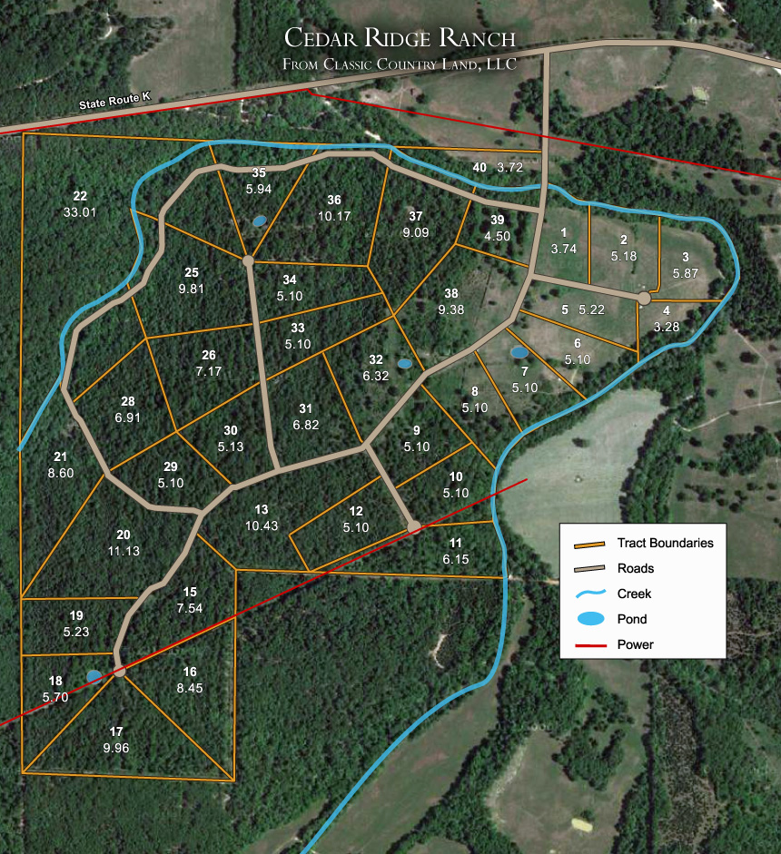 Cedar Ridge Ranch satellite plat map