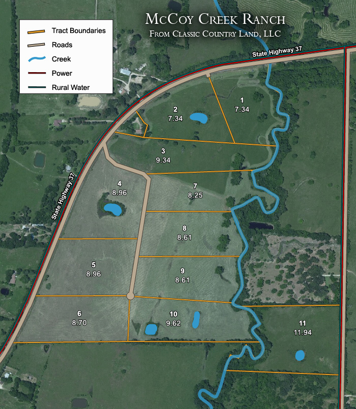 McCoy Creek Ranch topographic plat map