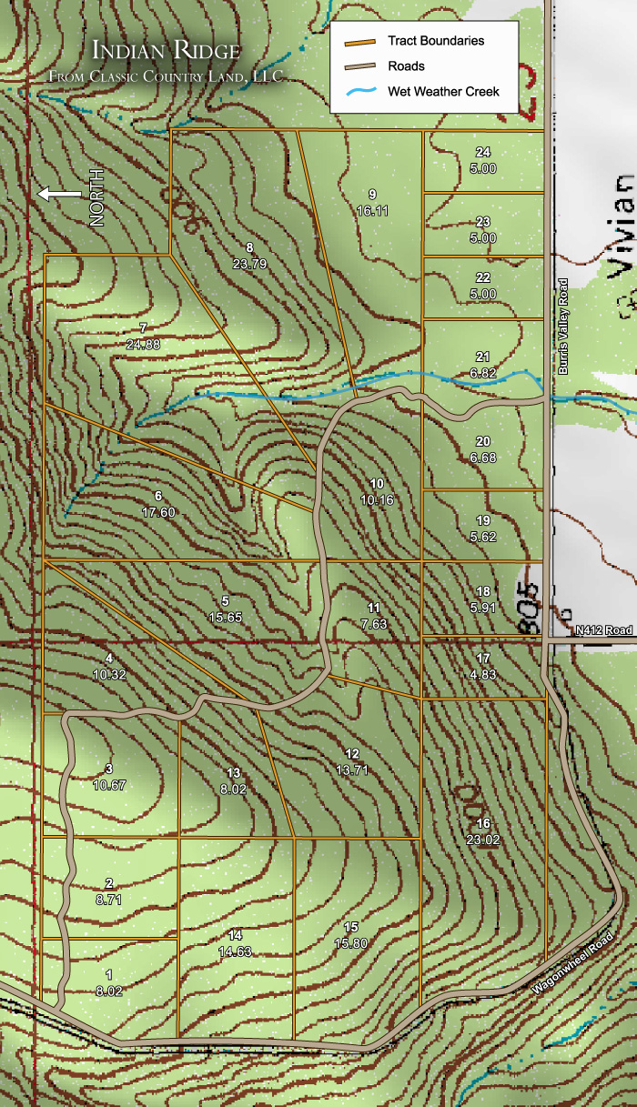 Indian Ridge – Phase I topographic plat map