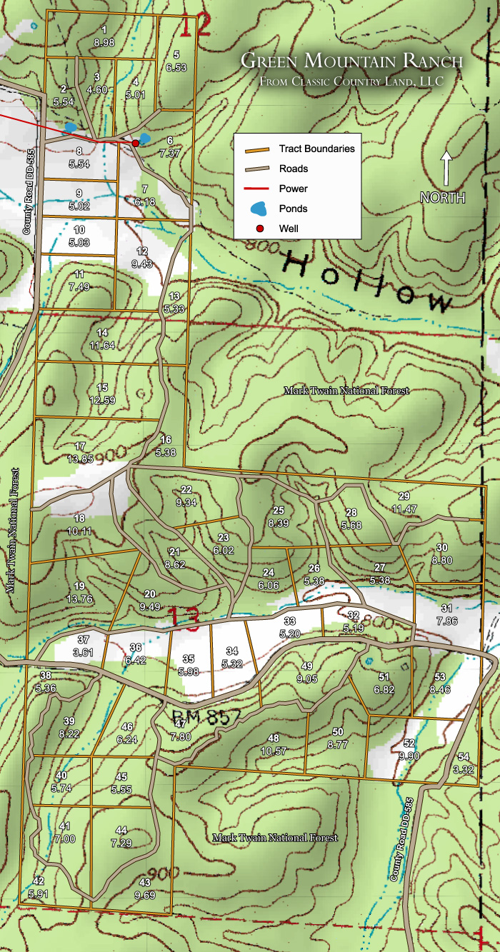 Green Mountain Ranch topographic plat map
