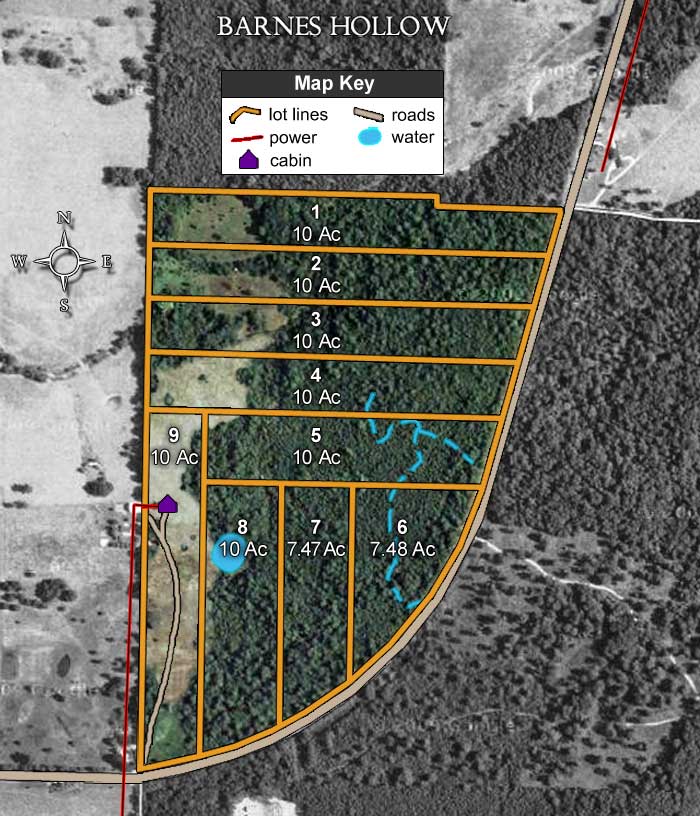 Barnes Hollow satellite plat map