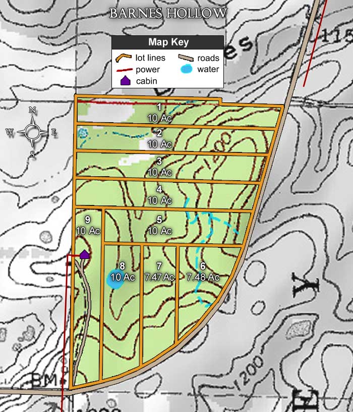 Barnes Hollow topographic plat map