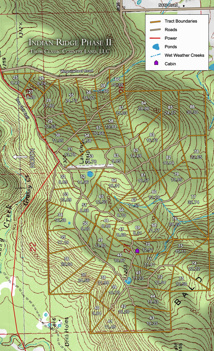 Indian Ridge – Phase II topographic plat map