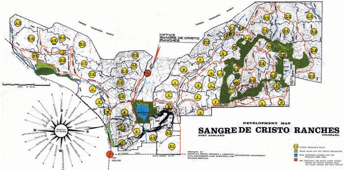 Sangre de Cristo Ranches satellite plat map