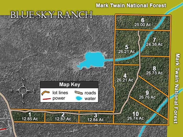 Blue Sky Ranch satellite plat map