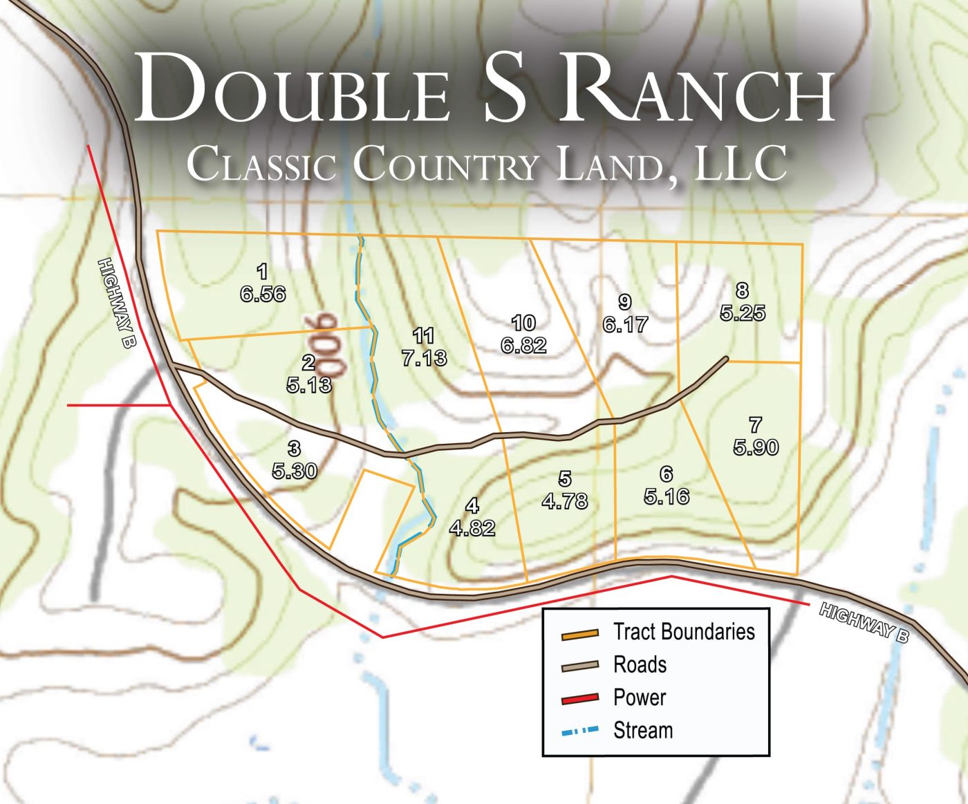 Double S Ranch topographic plat map
